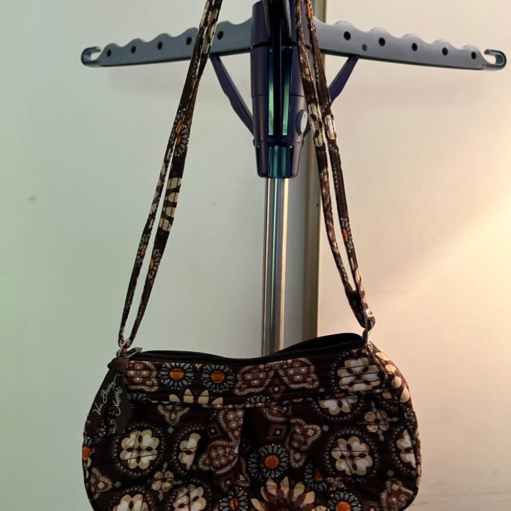 Vera Bradley Dark Brown Floral Shoulder Bag